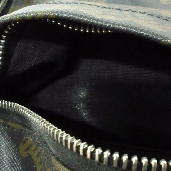 Auth CELINE Medium Backpack/Triomphe Canvas XL Black .38SI Dark Brown - - Picture 13 of 15